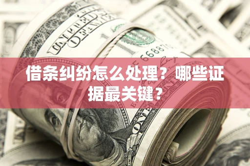 武汉借条纠纷怎么处理？哪些证据最关键？