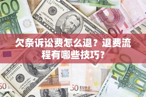 武汉欠条诉讼费怎么退？退费流程有哪些技巧？