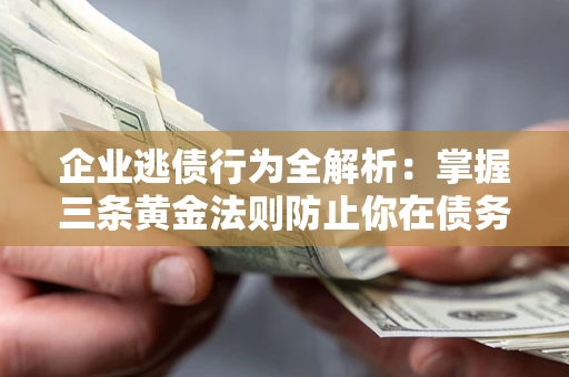 武汉企业逃债行为全解析：掌握三条黄金法则防止你在债务乱局中“踩雷”