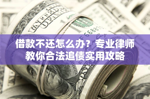 武汉借款不还怎么办？专业律师教你合法追债实用攻略